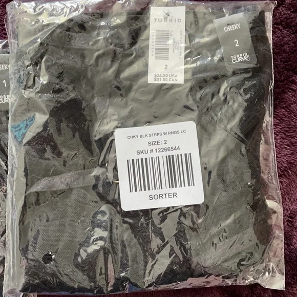 BLACK LACE MESH BACK HARNESS CHEEKY PANTY - Picture 7 of 8